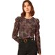 thumbnail image 2 of INSPIRE CHIC Blusa Top De Puntos Retro Colorido Manga De Soplo Cuello Redondo Para Mujer Azul Marino M, 2 of 6