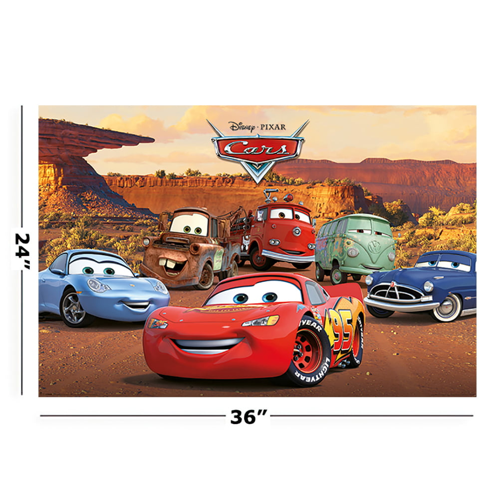 Cars Disney Pixar Movie Poster Characters Lightning Mcqueen Sally Walmart Com Walmart Com