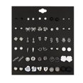 thumbnail image 1 of Juego de 30 pares de pendientes de moda con diseño geométrico de perlas y flores con múltiples elementos y orejas de diamantes cuadrados de aleación, buen material, embalaje elegante, 1 of 6