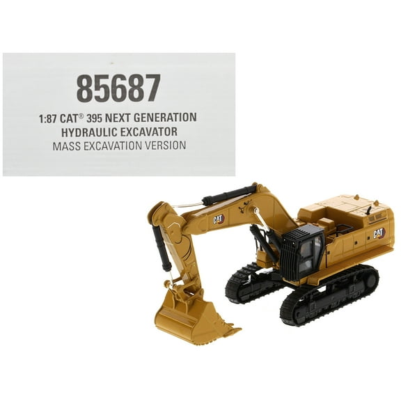 CAT Caterpillar 395 Next-Generation Hydraulic Excavator (Mass Excavation Version) Yellow "High Line Series" 1/87 (HO) Scale Diecast Model by Diecast Masters