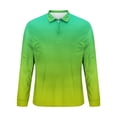 thumbnail image 5 of ZCFZJW Mens Casual Tie Dye Quarter Zip Polo Sweater Business Office Work Slim Big and Tall Regular Fit Casual Long Sleeve Stretch Lightweight Shirt Tops Green XXXXL, 5 of 5