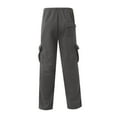 thumbnail image 5 of Cargo Sweatpants for Men Baggy Plus Size Drawstring Open Bottom Sweatpants Big and Tall Gym Workout Pants with Pocket Dark Gray XL, 5 of 5