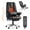 Black, variant on Massage & Heated Office Chair with Foot Rest, Ergonomic Executive Office Chair with Reclining Backrest, Adjustable Arms and Lumbar Support, High Back Leather Desk Chairs for Home Office, Beige