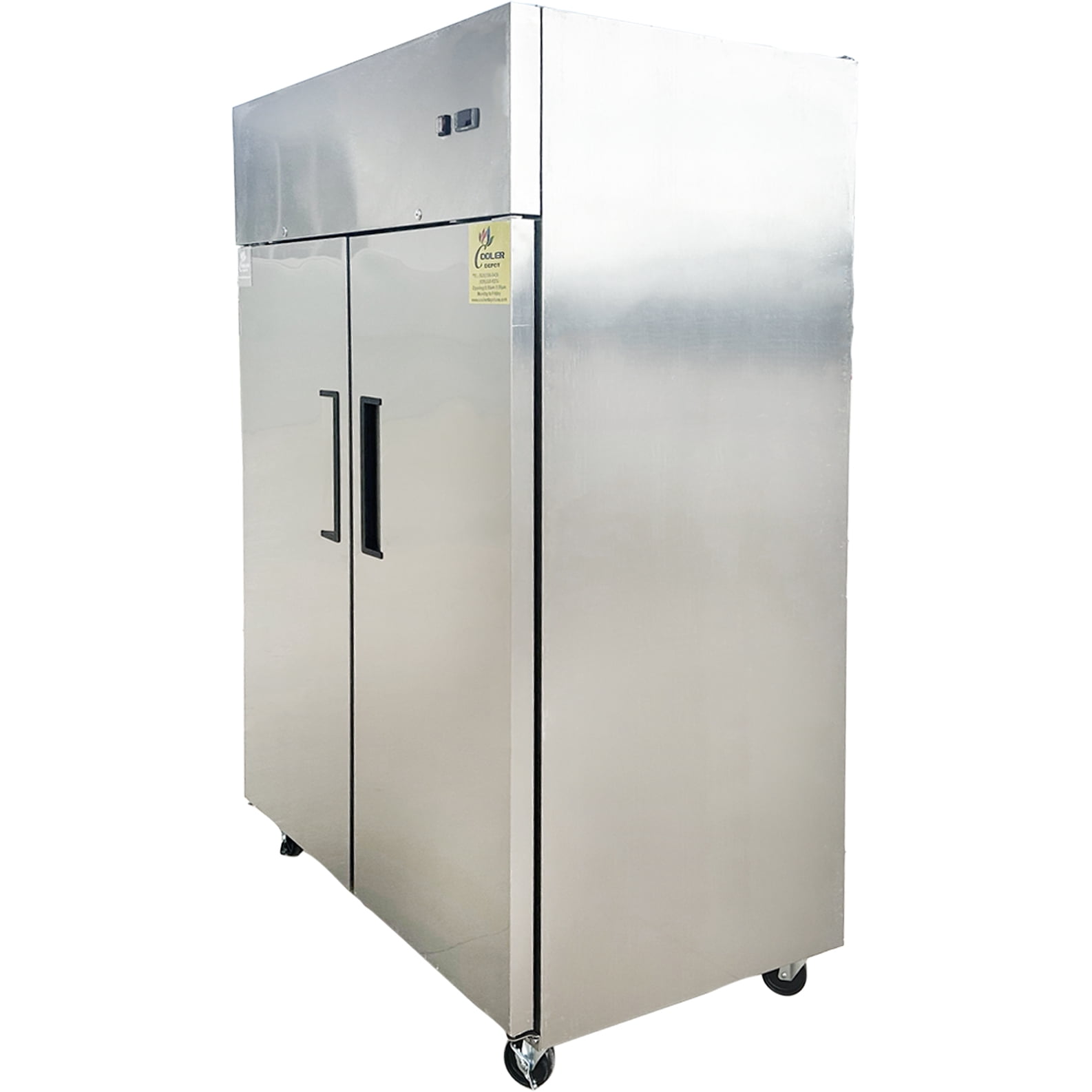 NSF Stainless Steel 55 Cu.Ft. Top Mounted Reach-In Freezer 2 Door Solid Door Commercial Upright Freezer