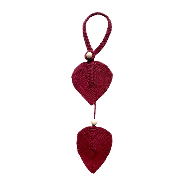Leodye 1PCS Leaf Shape Curtain Tieback Handmade Curtain Strap Buckle Rope Handmade Adjustable Curtain Tie Back Holders for Home Room Window Decoration -12.59 x 6.29 in