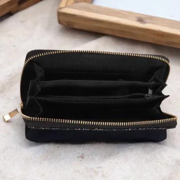 Supvox 1Pcs Purses for Women Black PU Long Rectangular for Everyday Use