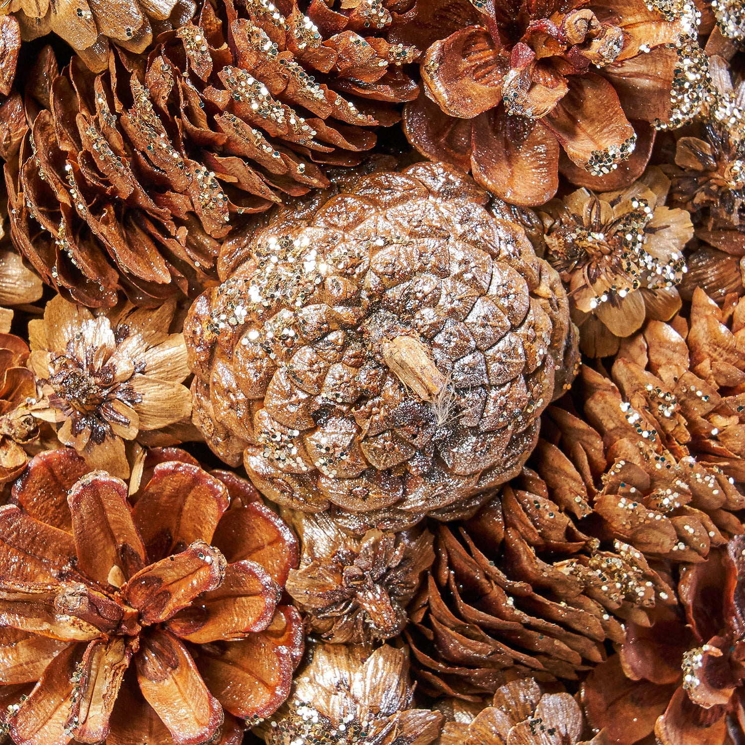 Kepooman Artificial Pine Cones Christmas Tree with Glitter, Natural Kepooman Artificial Pine Cones Christmas Tree with Glitter, Natural