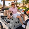 thumbnail image 3 of Golf Cart Seat Covers for 2 Seater,Pet Paw Printed Microfiber Cart Seat Towel Blanket,Modern Black Grey Watercolor Dog Claws Absorbent Breathable NonSlip Bench Seats Protector for Golf Course 51"x31", 3 of 9
