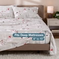 thumbnail image 6 of Bare Home Luxury 100% Cotton Flannel Queen Sheet Set, Deep Pocket, 4-Piece, Snowmen, 6 of 10