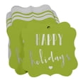 thumbnail image 3 of Inkdotpot Pack Of 100 Real Silver Foil Bracket Shape Paper Tags Happy Holiday Favor Hang Tags, 3 of 6