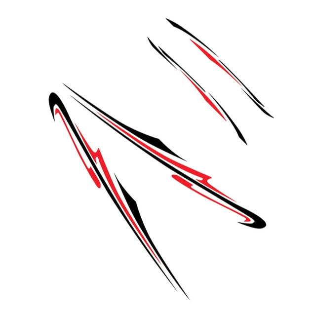 Thinsony Easy Removal For Customized Look Car Decals Sports Motorhome Stripes Overall black red 1Set