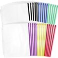 thumbnail image 1 of JZWAL-30 Pack Binder Pockets, 3 Ring Hole Binder Pouch, 11" × 10" Letter Size Binder Pockets with Zipper, PVC Loose Leaf Binder Sleeves Storage Bags for Files, Documents, 1 of 4