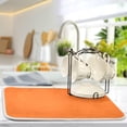 thumbnail image 5 of Orange Solid Color Dish Drying Mat Absorbent Reversible Dish Drainer Pad Tableware Mat for Kitchen Countertop Home Decoration, 16 x 18 Inch, 5 of 7