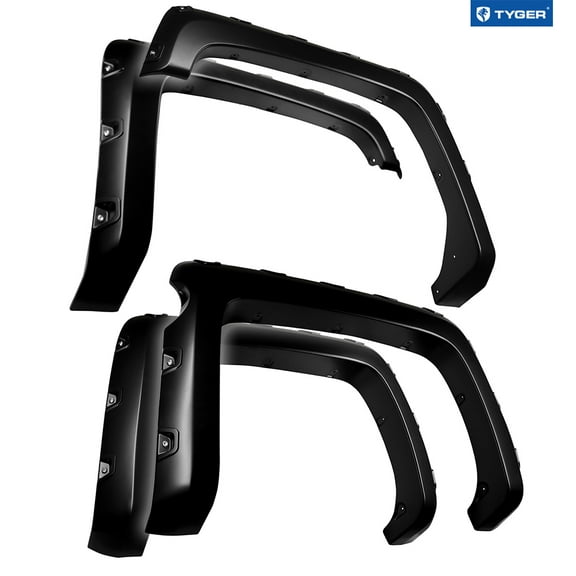Tyger Auto Fender Flares Compatible with 2014-2018 Chevy Silverado 1500 5.8' Bed, Smooth Textured Paintable Bolt-Riveted Style 4pc | TG-FF8C4118