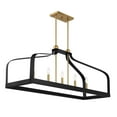 thumbnail image 4 of Sheffield 5-Light Linear Chandelier in Matte Black with Warm Brass Accents, 4 of 6