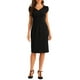thumbnail image 1 of Vestido Vintage Sheath Inspire Chic para Mujer con Cuello en V, Mangas Cortas, Vestido Lápiz con Abertura XL Negro, 1 of 5