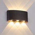 thumbnail image 1 of Luz de pared LED de 6 W, luz blanca cálida de 3000 K, aplique de pared impermeable IP65, luz decorativa para dormitorio, pasillo, sala de estar, escalera, bar de hotel (negro) oso de fresa Electrónica, 1 of 5