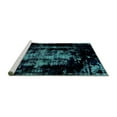 thumbnail image 2 of Ahgly Company Machine Washable Indoor Round Abstract Turquoise Blue Modern Area Rugs, 3' Round, 2 of 4