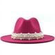 thumbnail image 1 of ¡Rebajas! Sombreros vaqueros Fdelink. Sombrero de copa para mujer, estilo británico, elegante sombrero de jazz con aro de perla y sombrero de copa, sombrero de ala ancha, sombrero de lana para mujer,, 1 of 2