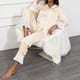 thumbnail image 5 of RKSTN Women's Lapel Pajamas Sets Plus Size Turndown Collar Button Down Long Sleeve T Shirts Top and Pants 2 Piece Matching Set Casual Solid Oversized Loose Sleepwear Blouses and Pant Loungewear Set, 5 of 9