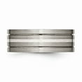 thumbnail image 3 of Titanium Grooved 925 Sterling Silver Inlay 8mm Brushed Band Size: 7; for Adults and Teens; for Women and Men, 3 of 6