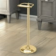 thumbnail image 2 of Gatco Freestanding Pedestal Toilet Paper Holder, Polished Brass, 2 of 5