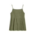 thumbnail image 6 of Linen Tank Tops for Women Sleeveless Spaghetti Strap Tank Top Empire Waist Babydoll Tops Lightweight Linen Shirt Dark Green M, 6 of 9