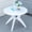 White, variant on 36.25" Round Plastic Patio Table with Umbrella Hole, Outdoor Bistro Dining Table for Bar, Garden, Backyard, Poolside, Green