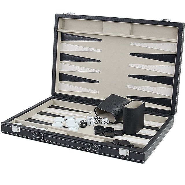 Set de backgammon Vovotuzzi de 38 cm para adultos con funda de piel