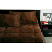 No Boundaries Micro Fur Comforter Set, Chocolate