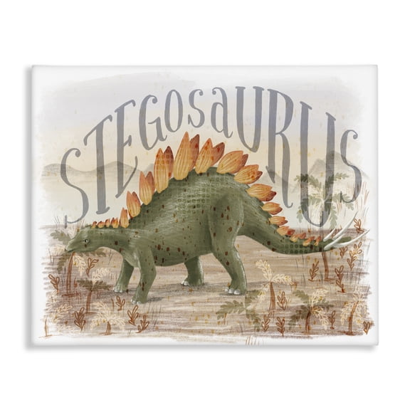 Stupell Industries Eclectic Stegosaurus In Nature Canvas Art, 20 x 16, by Raquel Maciel