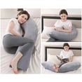thumbnail image 3 of Pregnancy Pillow for Sleeping, Adjustable Maternity Full Body Pillow for Pregnant Women with Washable Cover (Grey), 3 of 3