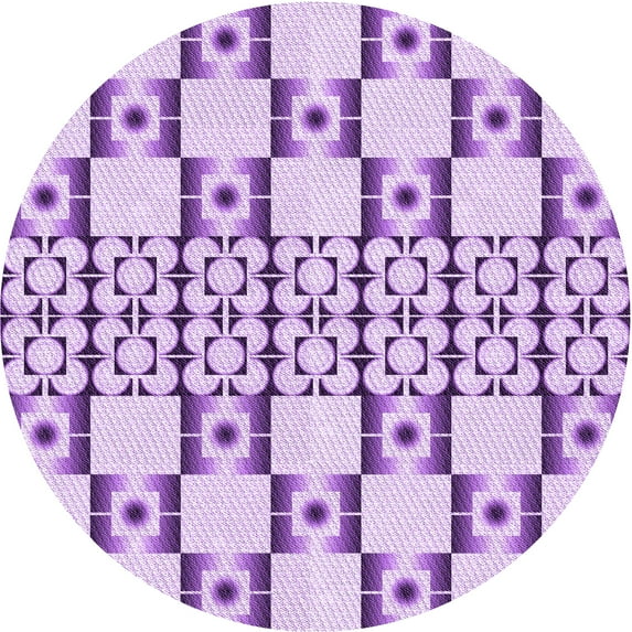 Ahgly Company Machine Washable Indoor Round Transitional Blossom Pink Area Rugs, 4' Round