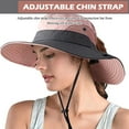 thumbnail image 5 of HOMEYA Womens Summer Sun Hat,Outdoor UV Protection Wide Brim Bucket Hat with Ponytail Hole,Foldable & Breathable Beach Hat for Outdoor Travel Gardening,Pink, 5 of 10