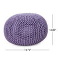 thumbnail image 5 of GDF Studio Belle Modern Knitted Cotton Round Pouf, Lavender, 5 of 5