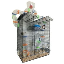 Small Animal Cage Large 5-Level Twin Tower Hamster Cage With Tubes ...