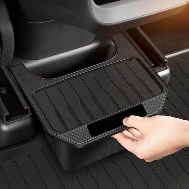 justharion under Seat Storage Box black Hidden Tray for Tesla Model Y Upgrade Black