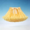 thumbnail image 5 of Miluxas Girl's Elastic Waist Petticoat Puffy Tutu Tulle Skirt Princess Ballet Dance Pettiskirts Underskirt Yellow 0-2 Years, 5 of 5