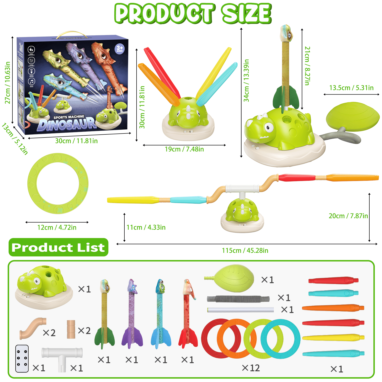 iFLOVE 3 in 1 Outdoor Toys for Kids - Rocket Game / Rope Jump Machine / Ring Toss Game, Garden Sports Toys for Boys Girls Ages 3 and up Birthday Gift
