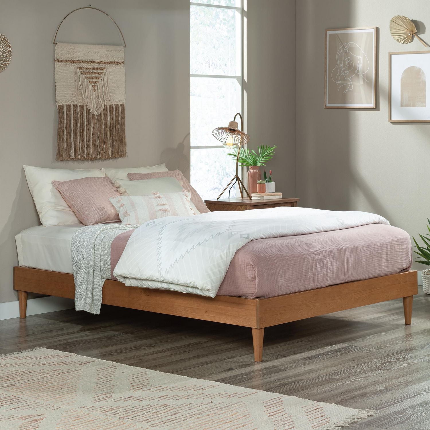 Sauder Cannery Bridge Queen Platform Bed, Complements Sindoori Mango, 429425