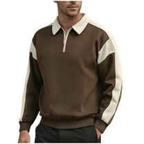 Mens Shirts Mens Casual Sweatshirt Long Sleeve Button Collared Pullover Golf Sweaters