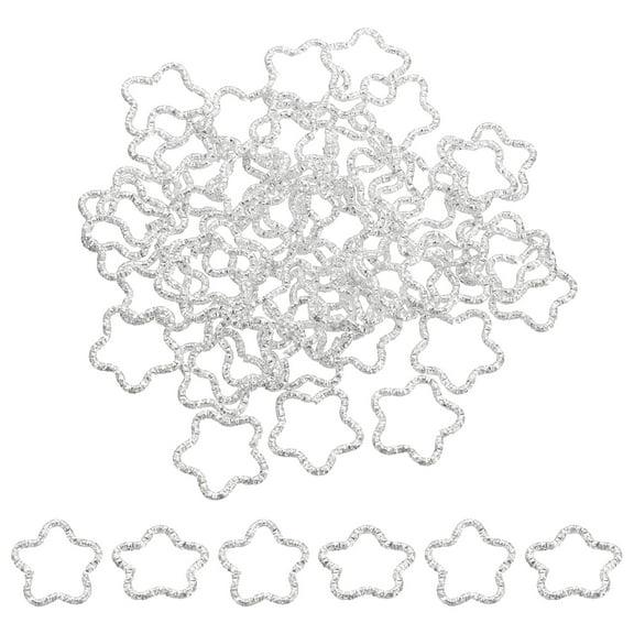 Uxcell Open Jump Rings 50Pack 16mm Star Connectors for Jewelry Making, Silver