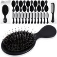 thumbnail image 1 of wonima44 24 Pcs Mini Wet Hair Brush Combs Bulk Individually Wrapped Boar Bristle Hair Brushes and Disposable Combs for Travel Hotel Homeless Shelter Church Fine Cutting, 1 of 1