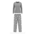 thumbnail image 2 of Pijama Secret Treasures para Dama Set Playera Manga Larga con Pantalón Gris Estampado Estrellas Talla CH 2 Piezas., 2 of 4