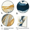 thumbnail image 3 of Designart Blue And Gold Swirl Abstract V Canvas Wall Art, 3 of 5