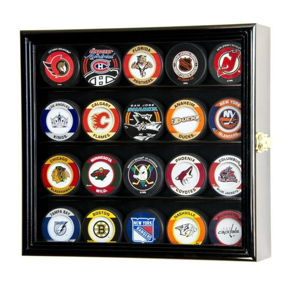 20 Hockey Puck Display Case Cabinet
