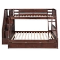 thumbnail image 6 of Harper & Bright Designs Twin Over Full Bunk Beds with Storage Stairway & Drawers, Solid Wood Bunk Bed with Storage Stairway and Guard Rail for Bedroom, Espresso, 6 of 12
