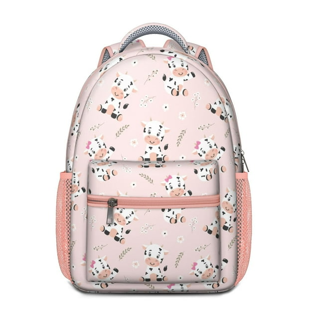 Highland Cow Lovers Backpack – Adorable Bull and Buffalo Print Pattern Schoolbag with Rustic Farm Design