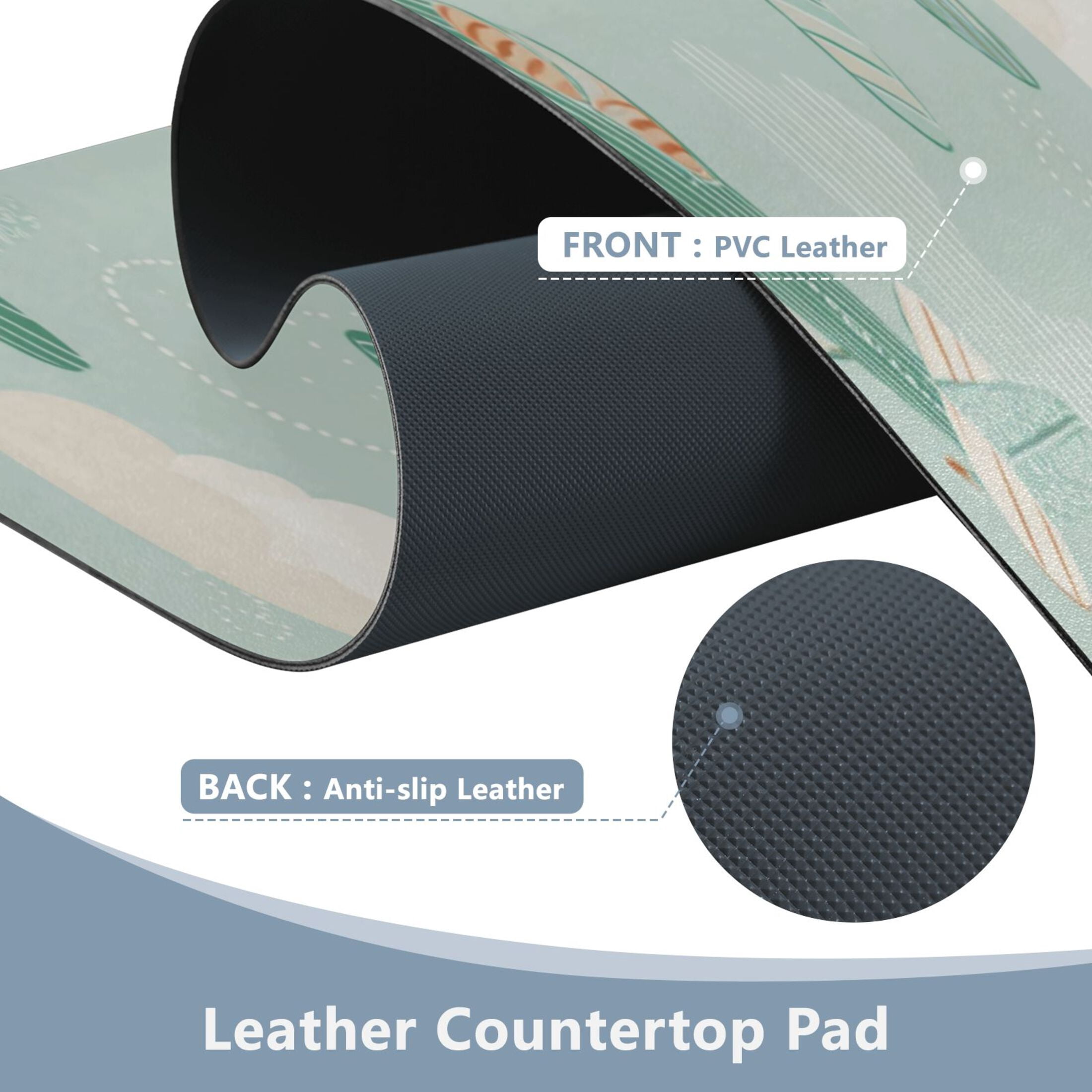 Leather Keyboard and Mouse Desk Mat Office Desk Accessories Protective Office Desk Decor Desk Pad Mat for Gaming, Work from Home, Office Cute Airplanes 23.6" x 47.2"