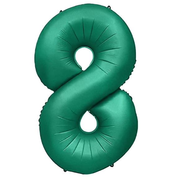 32 inch Number 8 - Metal Balloons - Green Foil Mylar Balloon - Party Supplies Decorations
